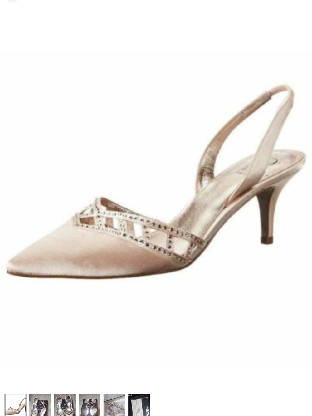 Satin Slingback Kitten Heel Pumps in Blush-Adrianna Papell